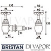 Bristan 1901 Globe Taps Dimensions